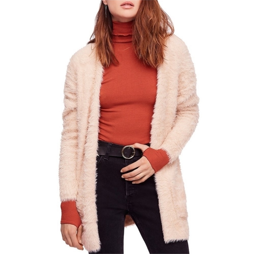 Free people faux fur cardigan